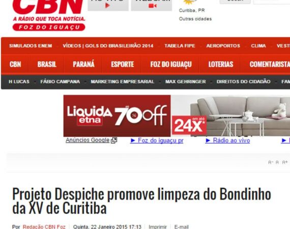 CBN - Projeto Despiche promove limpeza do Bondinho da XV de Curitiba